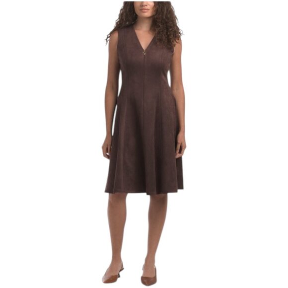 calvin klein brown suede dress Thom Browne mixed check-print sleeveless shirtdress - BOPF main image 1